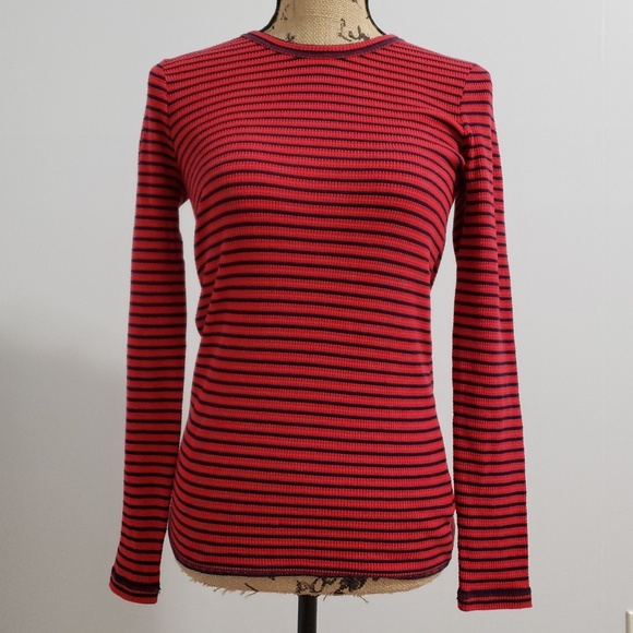 J. Crew Tops - SOLD{J.Crew} Black Label Striped Knit Thermal